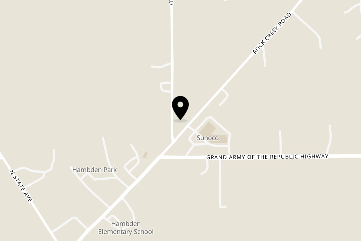 Map showing the location of The Hambone on 13960 Rock Creek Rd in Chardon